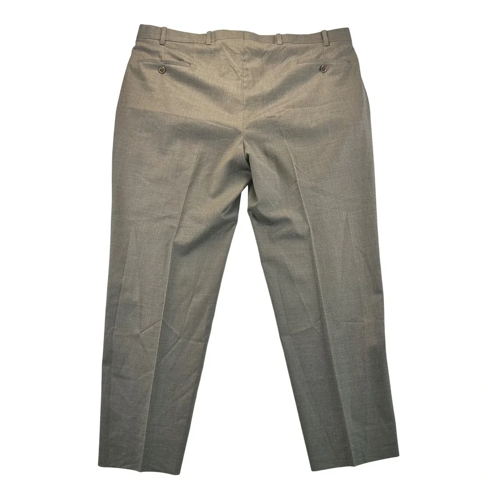 Peter Millar Mens 40R x 29.5 Brown Wool Spandex Blend Flat Front Dress Pants